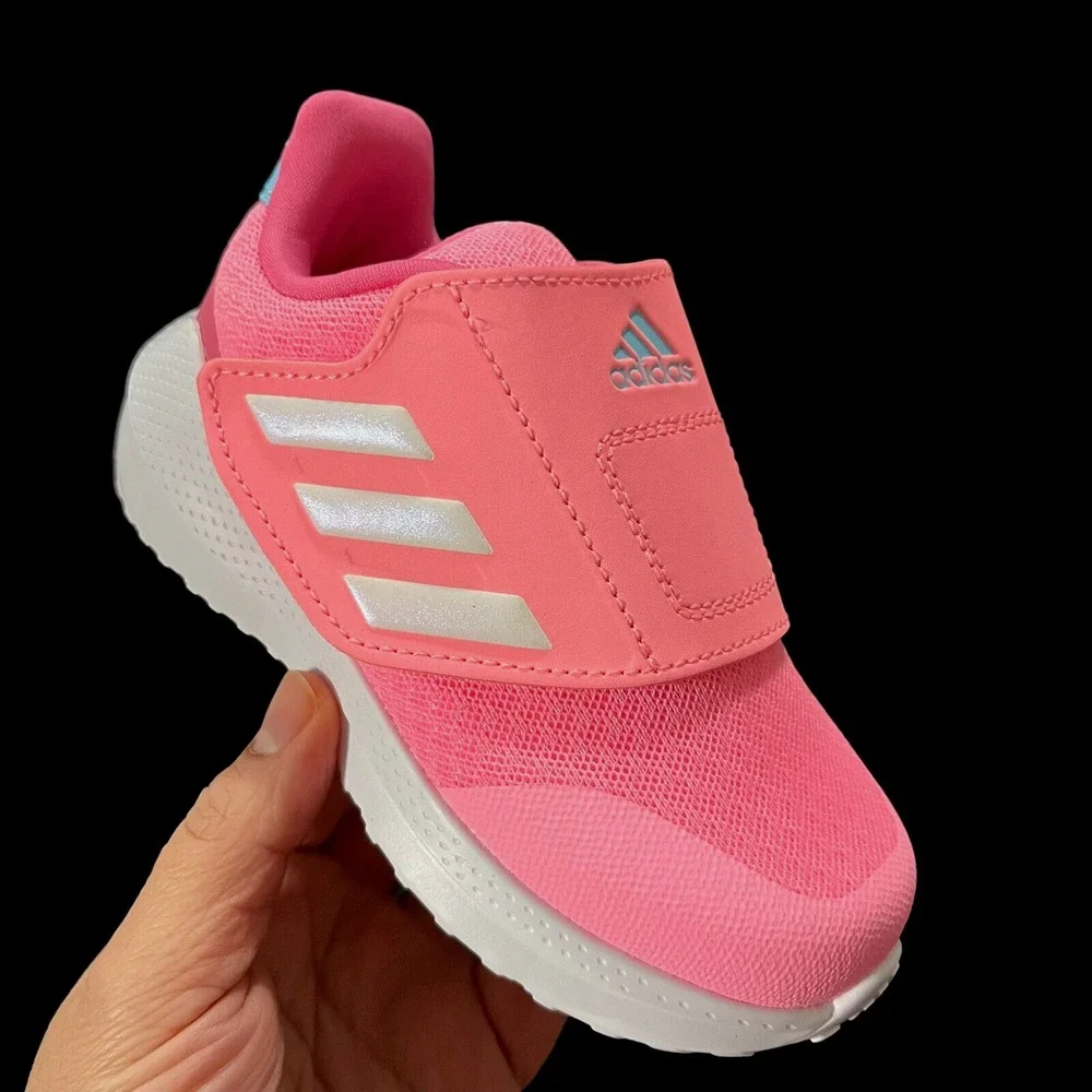 Adidas Toddler Girls Athletic Slip-On Sneakers Size 8 Pink‎ White Lightweight